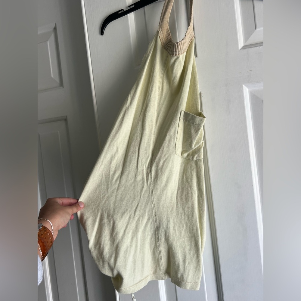 Cream Halter Top with Pocket